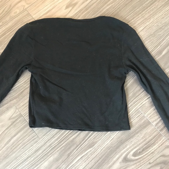 TOPSHOP long sleeved black crop top - Picture 3 of 7